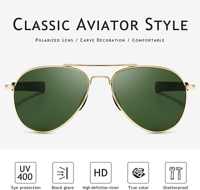 Aviator Sunglasses for Men Polarized 100% UV400 Protection Pilot