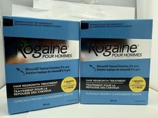LOT OF 2 Rogaine Men's 2 Minoxidil Solution Hair Loss Regrowth Treatment 60mL