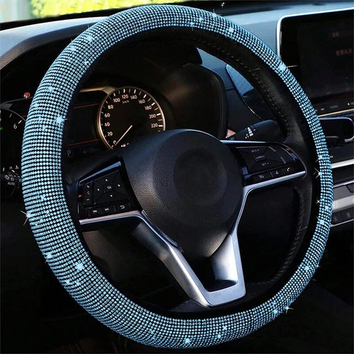 1PC Crystal Diamond Steering Wheel Cover Bling Glitter Interior Car Protector - Picture 16 of 16