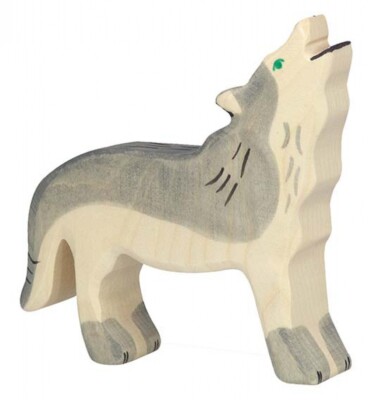 Holztiger 80109 Wolf, heulend Holzfigur bemalt