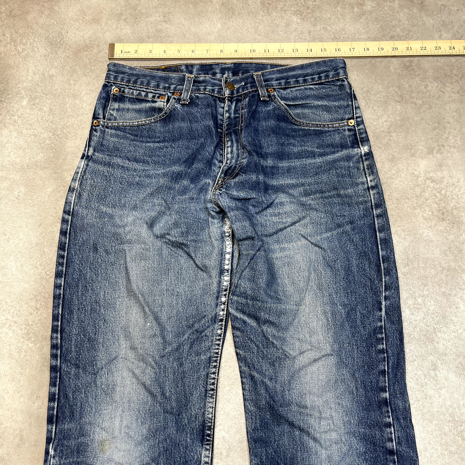 Levis 521 Jeans Mens 34" 90s Denim USA Vintage Pants Straight Fit Trousers, Blue image 3