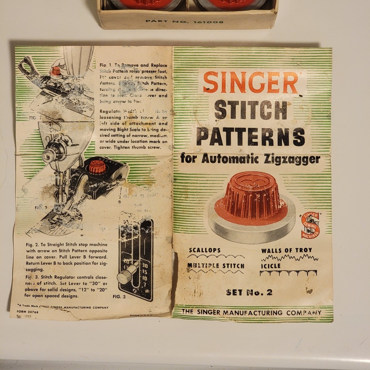 Vintage Singer Stitch Patterns Set 2 for Automatic Zigzagger