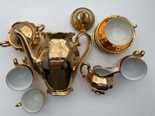 Vintage Mokkaservice Bavaria – vergoldetes Porzellan – Art Déco - Kronester, D&R