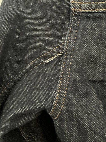 Gap Kids Sherpa Lined Collared Dark Wash Western Stitch Denim Jean Jacket Large - Picture 8 of 8