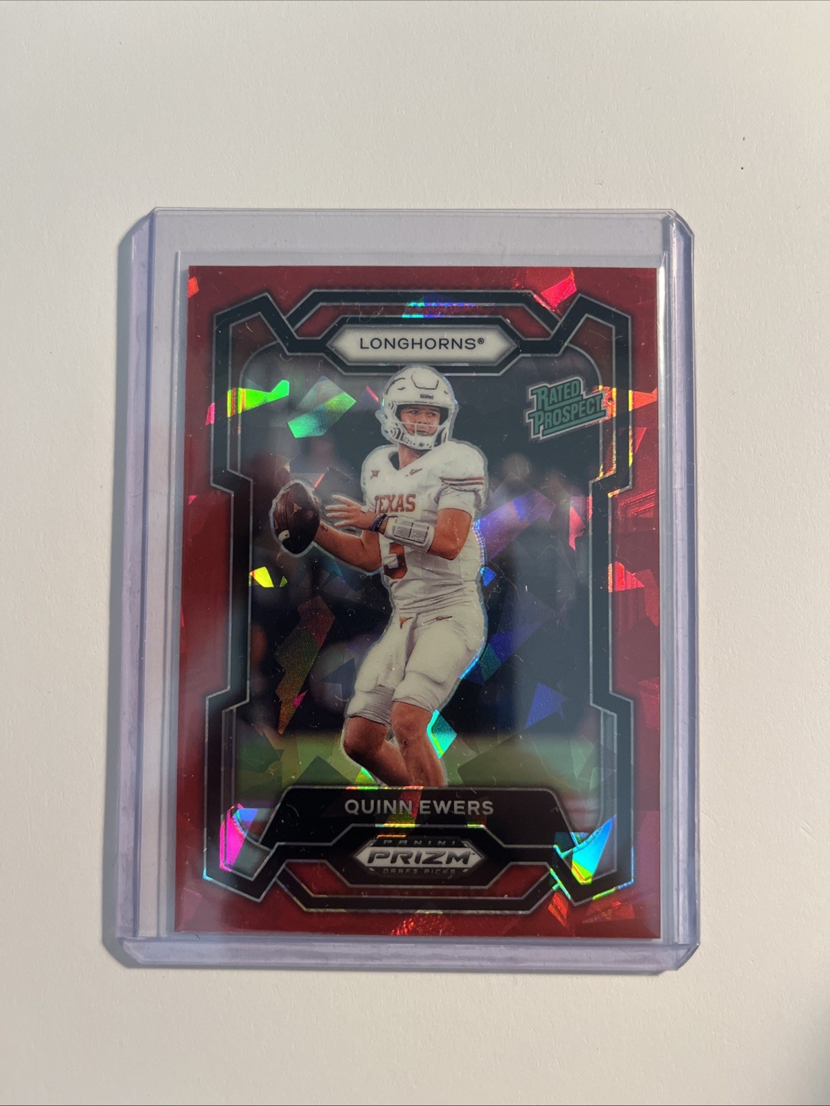 2024 Panini Prizm Draft Picks - Rated Prospect Quinn Ewers #191 Red Ice Prizm