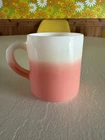 Vintage Hazel Atlas Pink and White Ombre Milk Glass Coffee Tea Mug