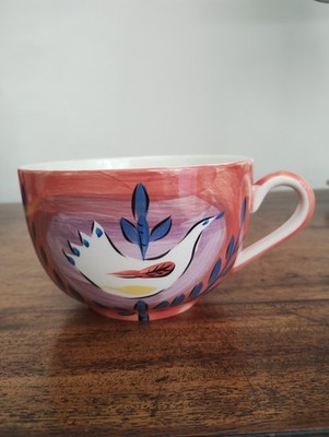Whittards of Chelsea Tasse riesig groß Kaffee Tee Frühstück Suppe Becher handbemalt 