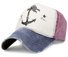 Glamorstar Pirate Ship Anchor Baseball Hat Printing One Size, Navy Wine Red 