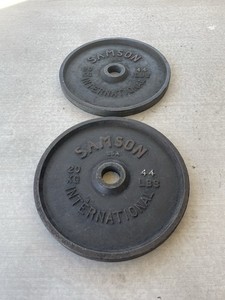 Samson International Vintage Olympic 44Lb/ 20Kg Weight Plates 2x44Lb Total 88Lbs