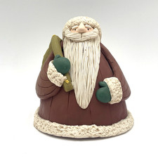 VTG Santa Claus holding Toy Bag Figurine Clay St. Nick Christmas Holiday Decor