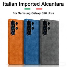 Genuine Suede Alcan-tara Magsafe Case for Samsung Galaxy S26 Ultra Matte Cover