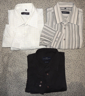 3er Pack Herren Hemden Langarm Gr. XL 43/44 Ken Baker, Lorenzo Calvino