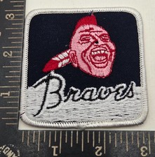 Vintage Atlanta Braves Patch Screaming Indian Logo Sew On MLB Baseball
