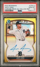 2023 Bowman - Chrome Prospect Autographs Yellow Refractor #CPA-JJ Jace Jung /75