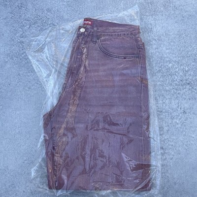 Brand New-Supreme Baggy Denim Jeans Overdyed Plum Purple SS26 Size