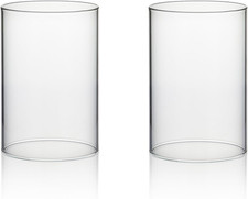 WGVI Hurricane Candle Holder Sleeve, Wide 4", Height 6", Clear Glass Cylinder Ca