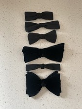 Vintage Black Men's Bow Ties - Assorted Styles Lot 6 Pre tied