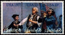 US Stamps Scott # 1629 - # 1631 (#1631a) Mint NH Spirit of 76 Se-Tenant Strip