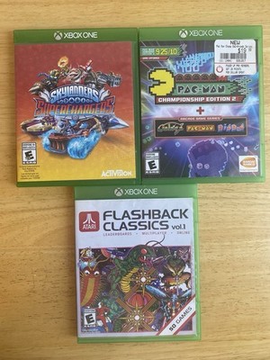 xbox one game lot Of 3 Flashback Classic 1, Skylanders Superchargers PAC-man