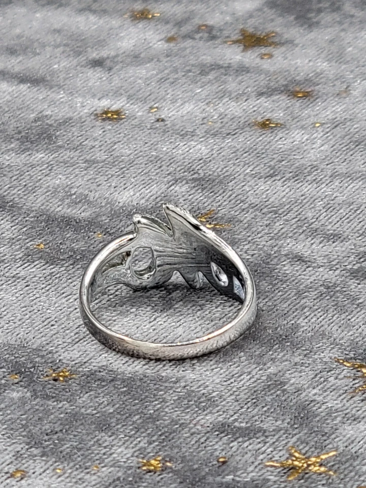 Vintage Retro Sterling Silver 925LT Thailand Textured Initial "M" Ring Size 6 - Image 3 of 4