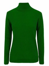 Women's Ribbed Polo Turtle Roll Mock Neck Long Sleeve Jumper Ladies Tops