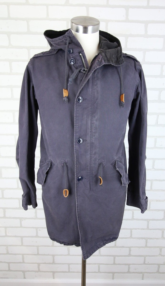 J Crew Fishtail Parka M51 Mens S Military Blue Vintage Patina Fade