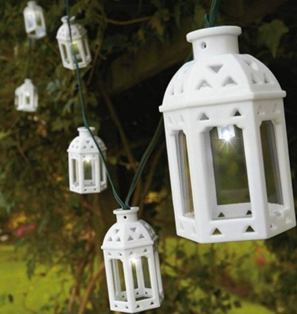 Outdoor 10 LED Moroccan Lantern Solar Fairy Lights