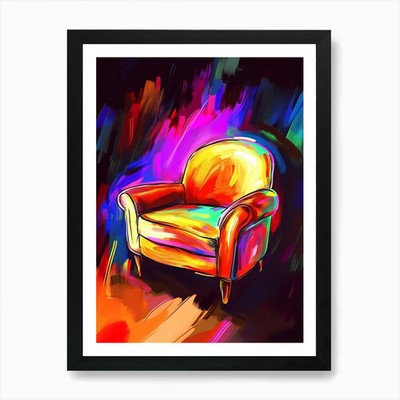 Clourful Neon Digital Drawing A Sim Framed Wall Art Poster Canvas Print Picture