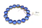 Vtg. Sapphire Blue Czech Glass Costume Jewelry Bracelet Art Deco - 06