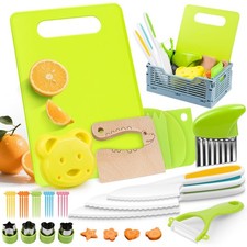 36Pcs Kids Cooking Knife Set, Safe Montessori Kitchen Tools for Toddlers, Ages 3