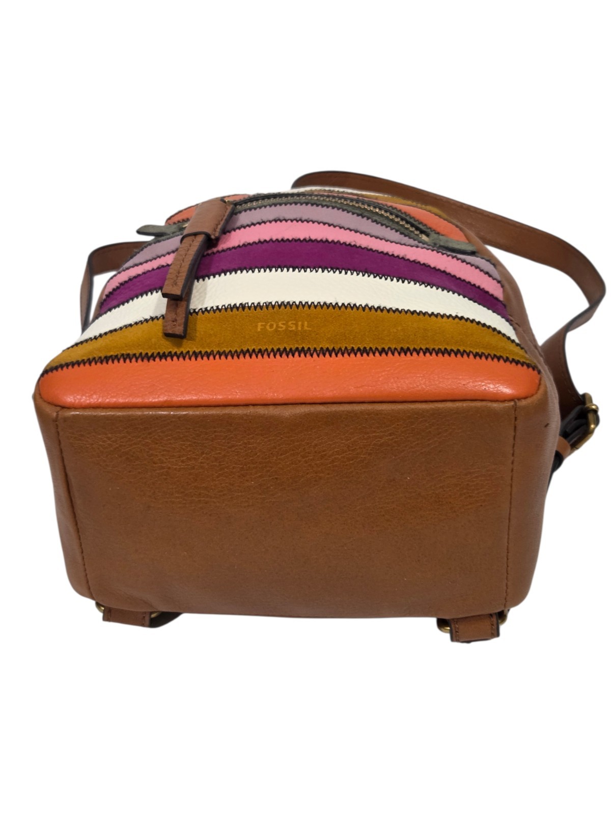 Fossil Megan Mini Backpack Bag Patchwork Rainbow … - image 16