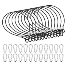 13 Inch Safety Cable Lock, 12 Pcs 304 Stainless Steel Security Wire Rope Black