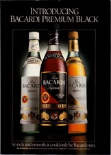 VINTAGE 1987 BACARDI RUM BAR DECOR PRINT AD