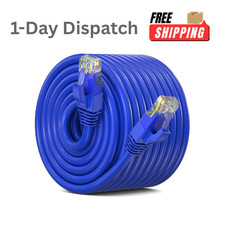Maximm CAT6 Ethernet Cable 300 ft Blue Indoor Outdoor Waterproof