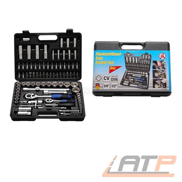 BGS DIY SteckschlÜSsel SET 2296 Nusskasten Ratschenkasten 94-TLG 4-32 Mm-image