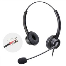 RJ9 Phone Headset for Office Phone with Noise Cancelling Microphone, Binaural...