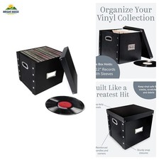 Snap-N-Store Vinyl Record Storage Box, 12 In, 1-Pack, Holds 75 Albums
