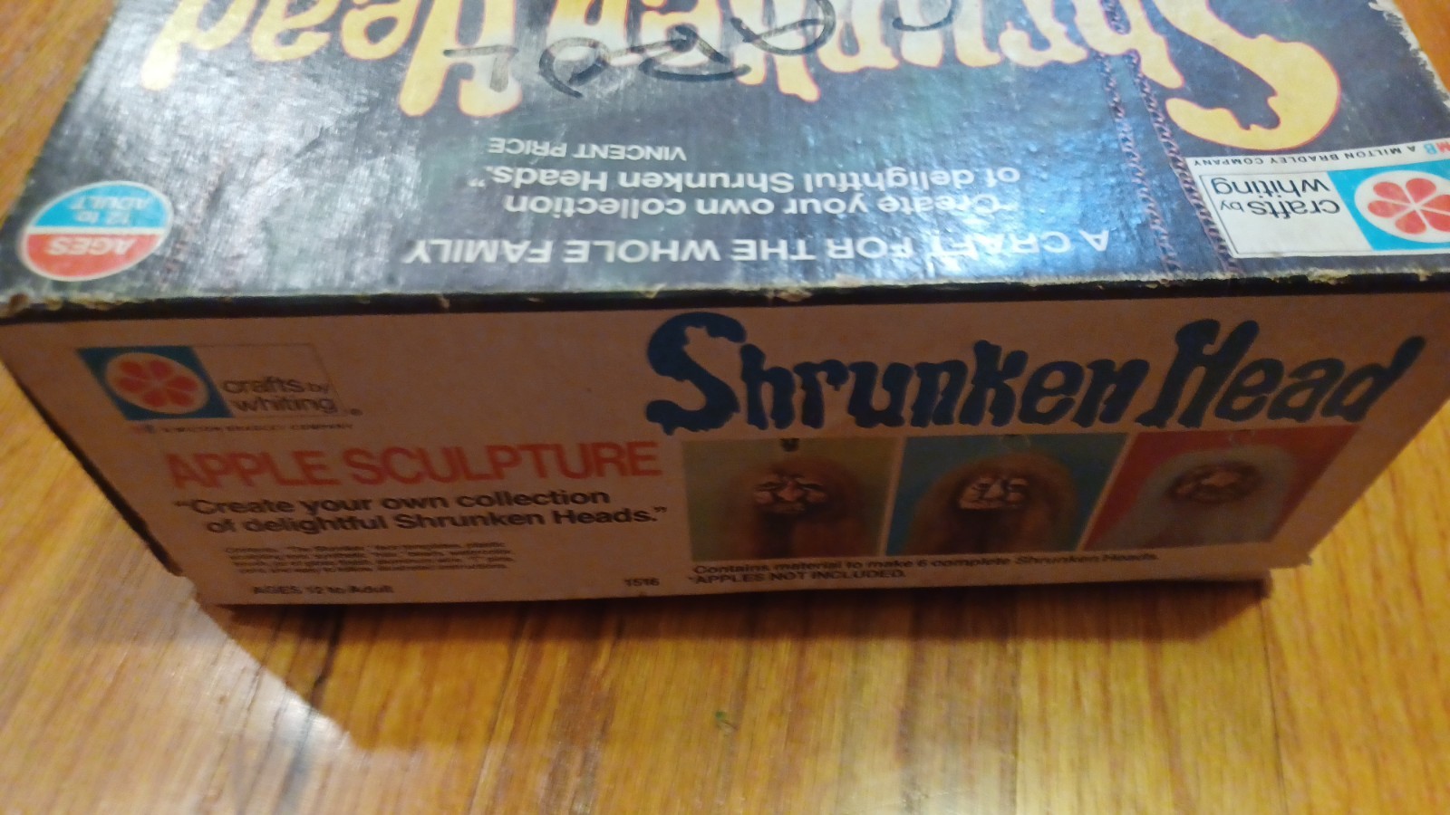 Vintage 1975 Vincent Price Shrunken Head Apple Sculpture Kit by Milton Bradley
