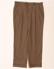 CHAPS Mens Pegged Suit Trousers W40 L32 Brown Wool DV10