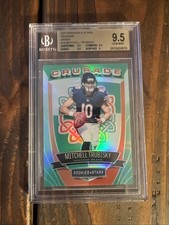 2017 Panini Rookies & Stars Mitchell Trubisky GREEN Crusade 5/5 ROOKIE BGS 9.5