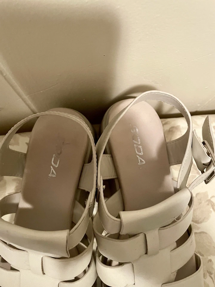 Sandalias de plataforma gruesas tostadas SODA con hebilla punta abierta Y2K para mujer talla US 7 Foto 2 de 4