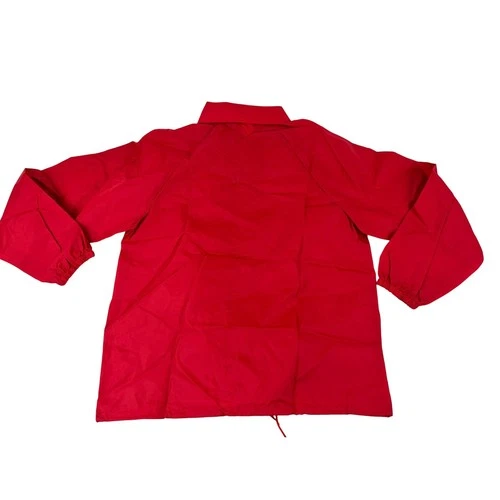 Vintage Soffe Windbreaker Jacket Men LARGE Red Nylon Snap-Closure 1990s NEW image 2