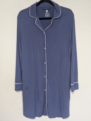 Kindred Bravely Women Clea Bamboo Nightshirt Size M Slate Blue Soft Comfy