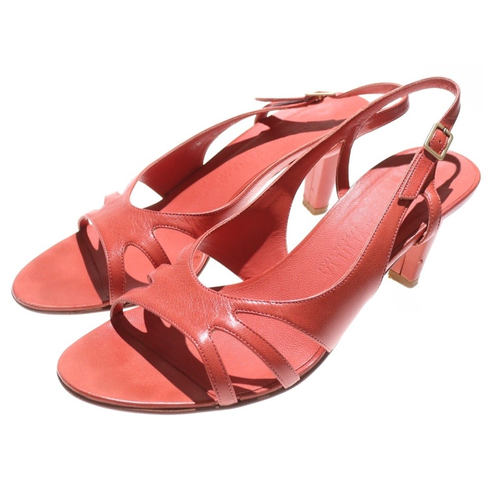 Bottega Veneta Leather Heel Strap Sandals Shoes Pink Women'S thumbnail 2