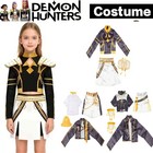 Kids Girls K-Pop Demon Hunters Costume Wig Rumi Mira Zoey Cosplay Fancy Dress Up