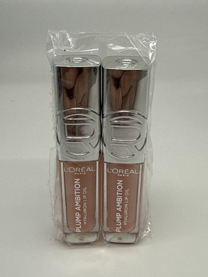 #ad #ad L#x27;Oreal Paris Plump Ambition Hyaluron Lip Oil Gloss 201 Milky Mu 0.16oz 2 Pack $19.00