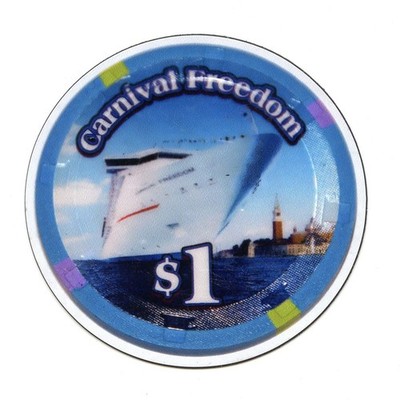 Magnet Carnival Freedom $1.00 Cruise Ship Casino Chip fridge door 3 