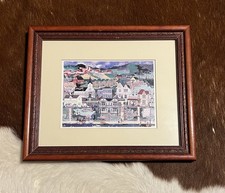 Framed Art Print with Brown Frame