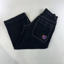 Vintage 90s JNCO Twin Cannon 101 26 Barrel Caliber Jeans, Black Wash, Size 34
