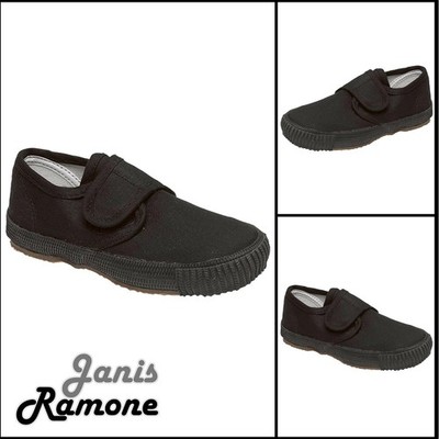 Kinder Plimsole Schule Pumps Mädchen Jungen Unisex Fitness Sport Turnschuhe PE Canvas Schuhe